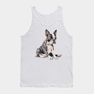 Boston Terrier Watercolor Style Tank Top